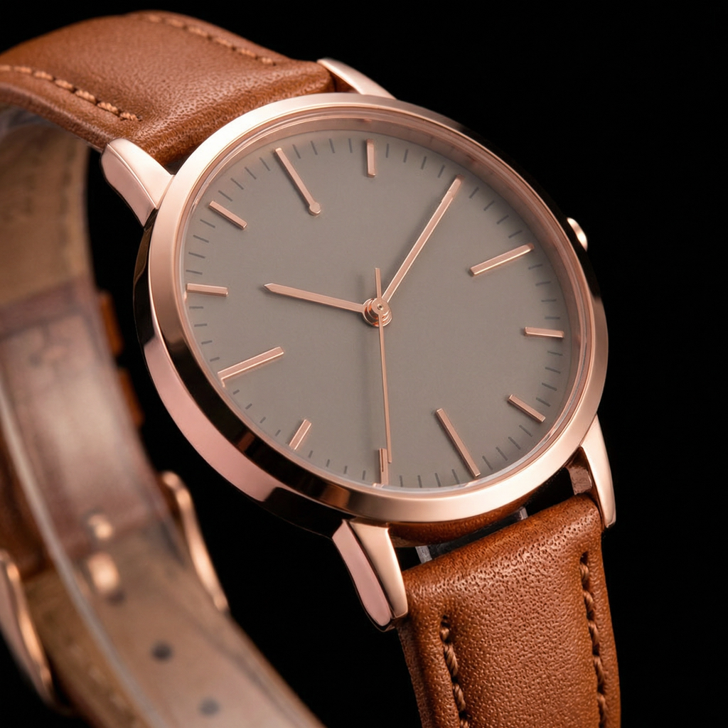 Analog Watch Simple Dial Adjustable Strap